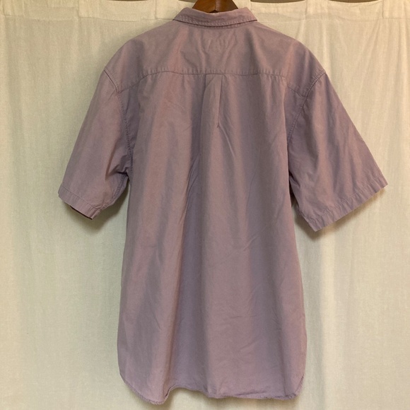 Eddie Bauer Mens 100% Cotton Short Sleeve Button Up Lavender Shirt XL Tall - Picture 2 of 8